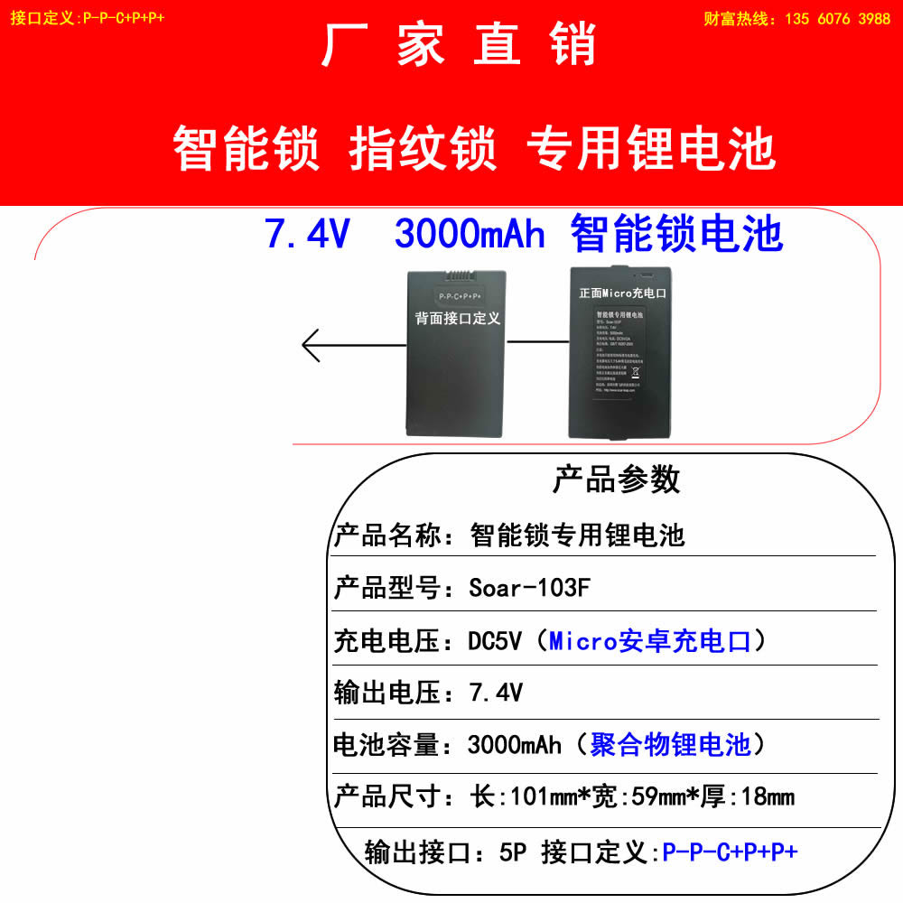 3000mAh-103F(P-P-C+P+P+)